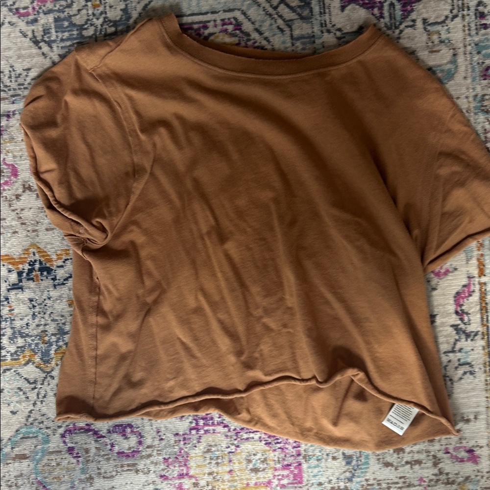 Free People Brown Short Sleeve Tee